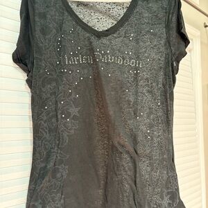 Harley-Davidson Women's Black Embellished Tee